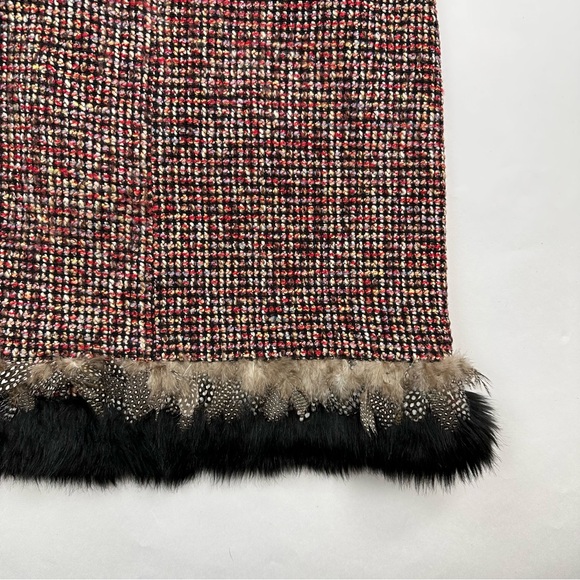 Dizzy Lizzie Tweed Feather Trim Skirt Size 10 - Picture 8 of 10